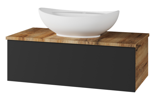 Тумба под раковину Misty Ива П-Ива-01090-481Я 90х50 подвесная цвет серый/коричневый