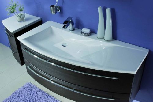 Раковина из искусственного камня Puris Crescendo SWM112R1 120х60 накладная цвет белый 1 отверстие под смеситель