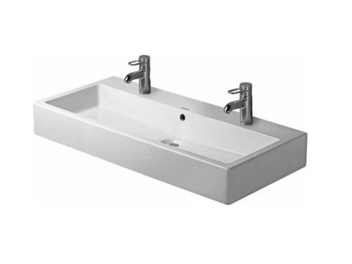 Раковина керамическая Duravit Vero 454100024 100х50 встраиваемая цвет белый 2 отверстия под смеситель