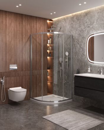 Душевой уголок Cezares MOLVENO MOLVENO-R-1-90-C-Cr-IV 90х90 стекло прозрачное профиль хром без поддона