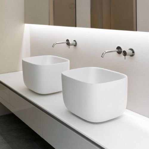 Раковина из искусственного камня Antonio Lupi Poggio POGGIO 50 см накладная цвет белый без отверстий под смеситель