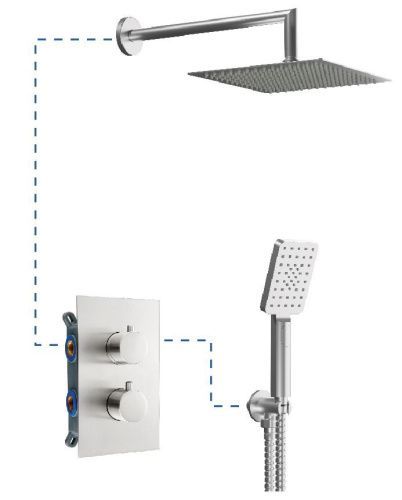 Душевая система AQG Alpha 19ALTEC22911 встраиваемая в стену цвет никель