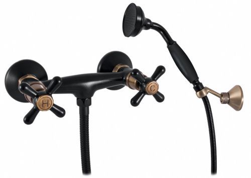 Смеситель для душа RavSlezak MORAVA RETRO MK180.5/2CMATSM настенный черный