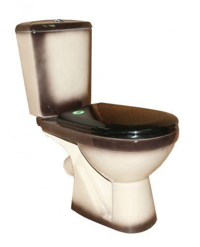 Унитаз-компакт напольный с бачком Rosa Комфорт Вн УнЧ09 черный с сиденьем каскадный смыв