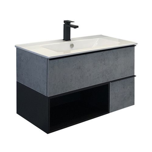 Тумба с раковиной Comforty Франкфурт 00-00007342CF 90х50 подвесная цвет серый