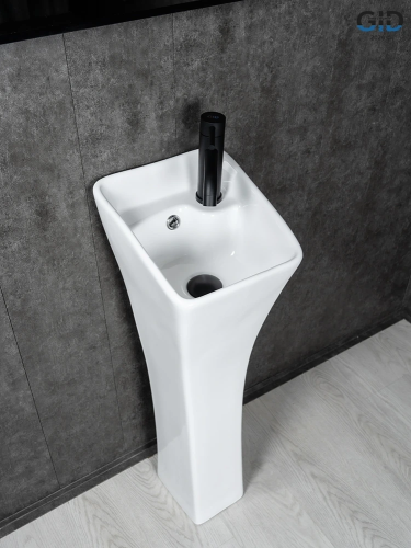 Раковина керамическая Gid Autonomo 81101 30х30 напольная цвет белый 1 отверстие под смеситель