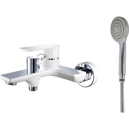 Смеситель для ванны и душа Haiba HB505-8 HB60505-8 настенный белый/хром
