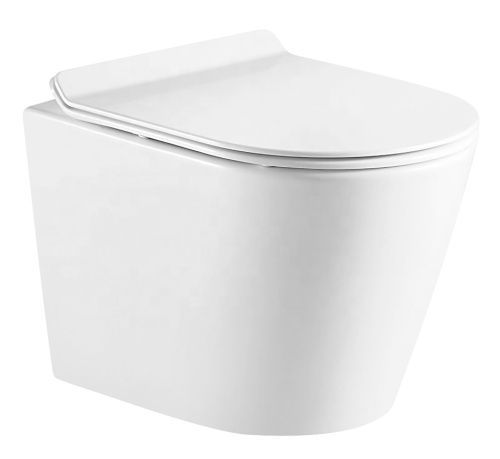 Чаша унитаза подвесная Azario FONTI AZ-402W цвет белый без сиденья безободковая каскадный смыв