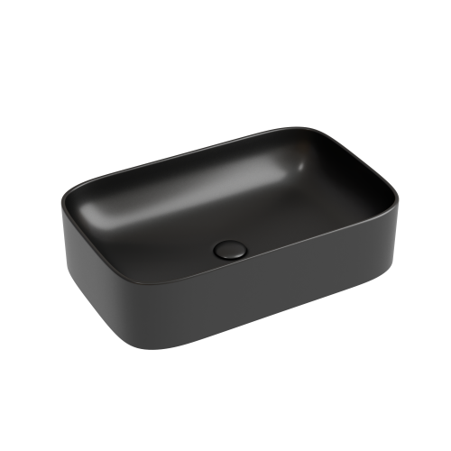 Раковина из сантехнического фарфора Ceramica Nova ELEMENT CN6053MB 60х40 накладная цвет черный без отверстий под смеситель