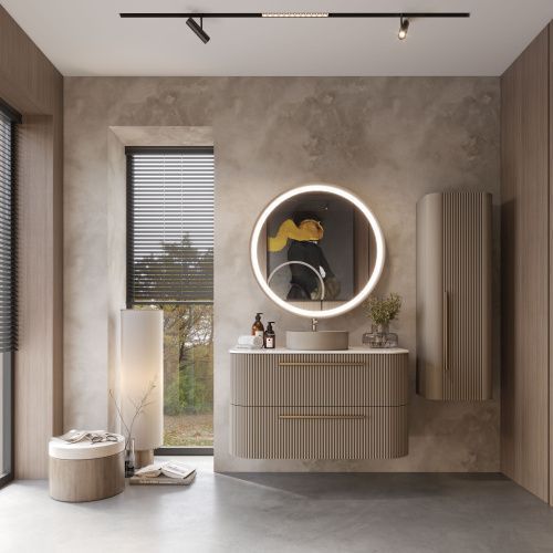 Тумба с раковиной Creavit Rayas RY0100.42.MGR+RY100.00.KW