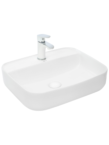 Раковина из сантехнического фаянса WeltWasser WW SK 10000003823 50х40 подвесная цвет белый 1 отверстие под смеситель