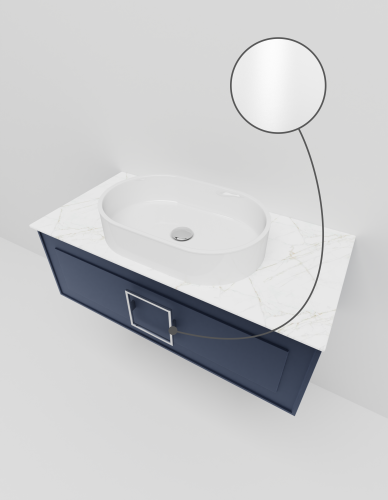 Тумба со столешницей La Fenice CUBO NFNC-01-CUB-BG-100-2-GG 100х50 подвесная цвет синий