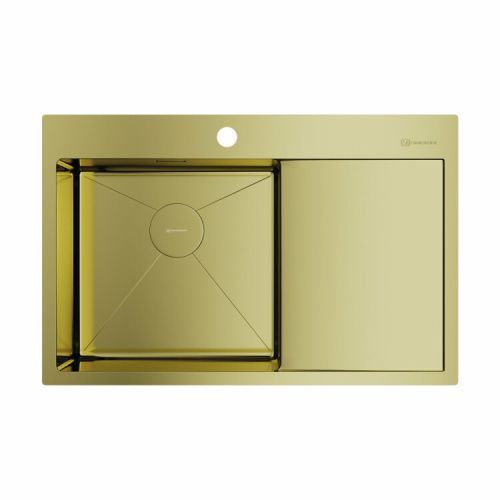 Кухонная мойка Omoikiri Akisame 4973085 80х50 цвет золото поверхность полированная