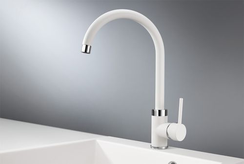 Смеситель для кухни Granula 2125, АРКТИК на мойку белый