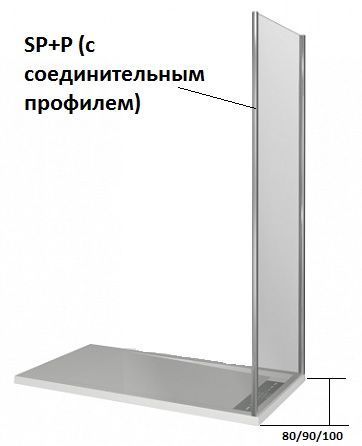 Душевая перегородка Good Door WALK IN ВИ00010 100х195 стекло прозрачное профиль хром