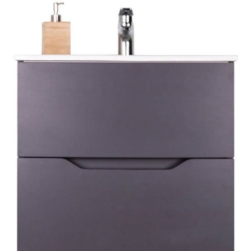 Тумба с раковиной Orange Line Li-60Tug+Ra 60х50 подвесная цвет серый