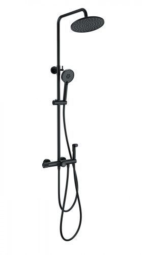 Душевая стойка Wonzon & Woghand WW-B3097-A-MB настенная цвет черный с термостатом