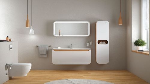 Шкаф-пенал Creavit Pion PN2160.02.BDM 40х160 подвесной цвет белый/коричневый