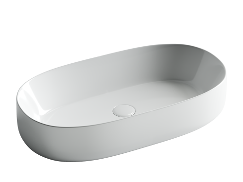 Раковина из сантехнического фарфора Ceramica Nova ELEMENT CN5022 70х40 накладная цвет белый без отверстий под смеситель