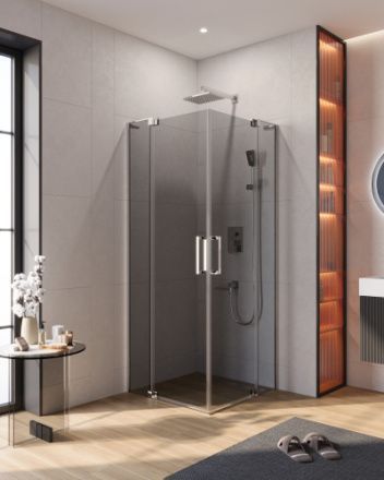 Душевой уголок Cezares SLIDER SLIDER-A-2-70/80-GRIGIO-Cr 70х70 стекло тонированное профиль хром без поддона