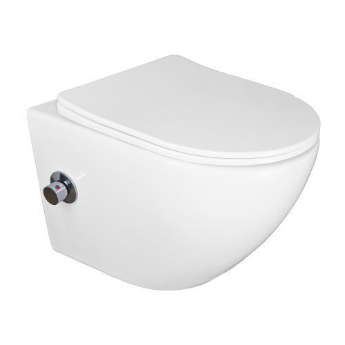 Унитаз подвесной Azario Allegro AZ-3105B белый с сиденьем микролифт безободковый каскадный смыв