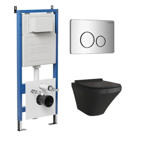 Инсталляция + кнопка смыва + унитаз Grossman Style 97.4440BMS.05.10M