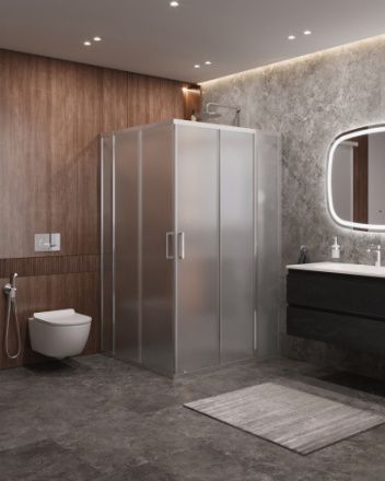 Душевой уголок Cezares MOLVENO MOLVENO-AH-22-130/120-P-Cr 130х120 стекло рифленое профиль хром без поддона