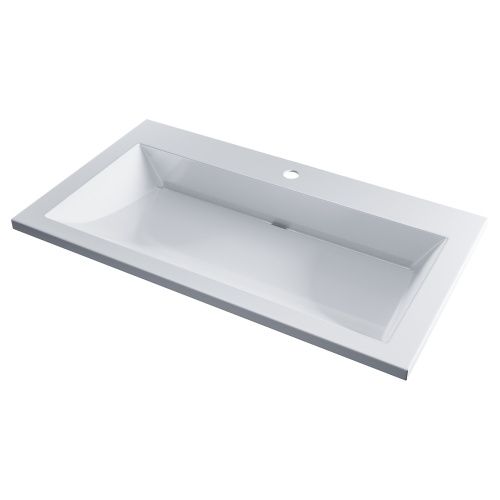 Раковина из искусственного камня Uperwood Infinity RInfinity80wg 80х50 полувстраиваемая цвет белый