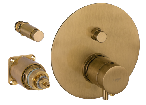 Смеситель для душа Remer Elegance NT09KBVO встраиваемый в стену бронза с термостатом