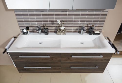 Раковина из искусственного камня Puris Star Line SWM924D1 140х50 накладная цвет белый 2 отверстия под смеситель