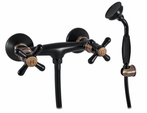 Смеситель для душа RavSlezak MORAVA RETRO MK180.5/1CMATSM настенный черный