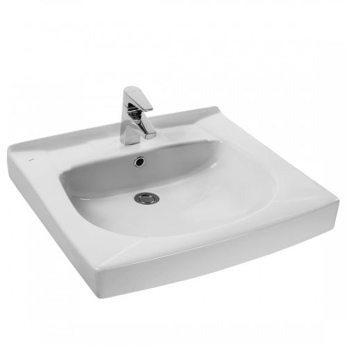 Раковина из сантехнического фарфора Santek Пилот 1WH301971 62х60 над стиральной машиной цвет белый 1 отверстие под смеситель