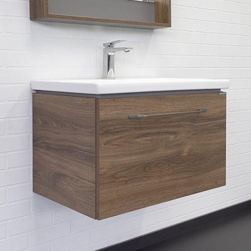 Тумба с раковиной Comforty Томари 00-00001279CF 70х50 подвесная цвет коричневый