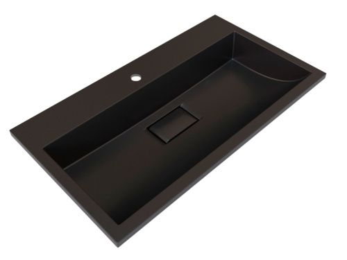 Раковина из искусственного камня Stella Polar Арта SP-00001760 70х50 встраиваемая цвет черный