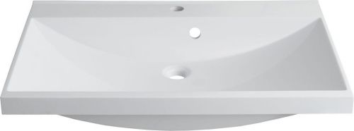 Раковина из искусственного камня Aquanet Нота 00281221 80х50 полувстраиваемая цвет белый 1 отверстие под смеситель
