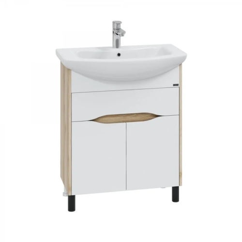 Тумба под раковину СанТа Сатурн 700370 70х30 напольная цвет белый/коричневый