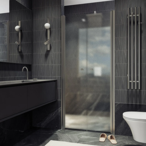 Душевая дверь Maybah Glass MGD-435-5 80х200 стекло матовое профиль хром