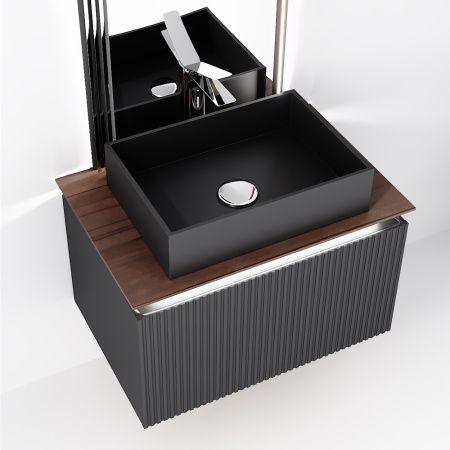 Тумба под раковину Jorno STRONG Str.01.80/P/A 80х50 подвесная цвет черный - фото 2