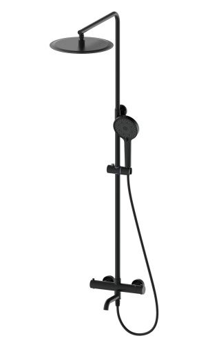 Душевая стойка Wonzon & Woghand WW-88739903-MB настенная цвет черный с термостатом