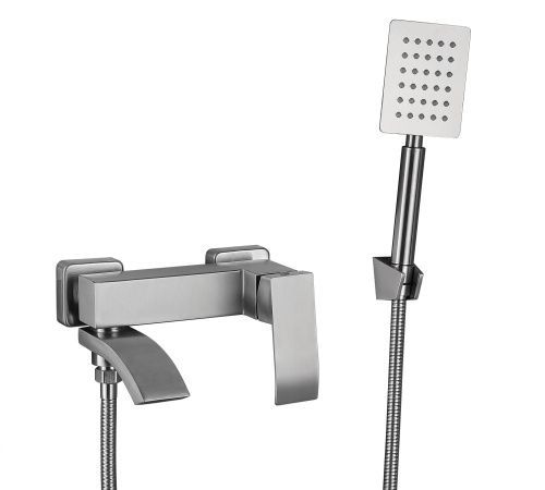 Смеситель для ванны и душа Fmark FS8624-1 настенный сатин