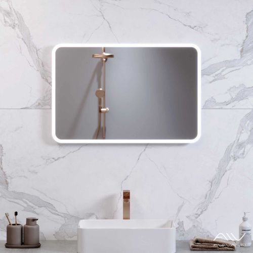 Зеркало с подсветкой и антизапотевателем Alavann Cat ALV0040002 100х80 подвесное