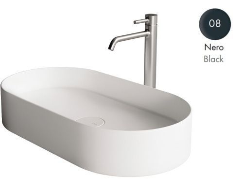 Раковина керамическая Alice Hide 31120108 70х40 накладная цвет черный без отверстий под смеситель