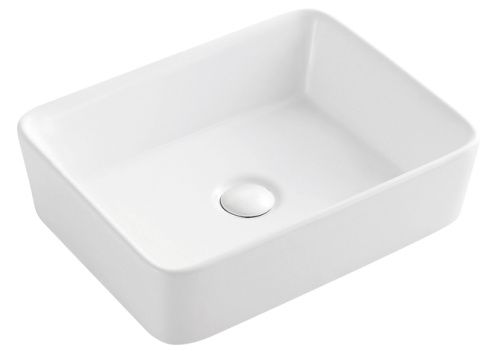 Раковина из сантехнического фаянса Azario AZ-2074 50х40 накладная цвет белый без отверстий под смеситель