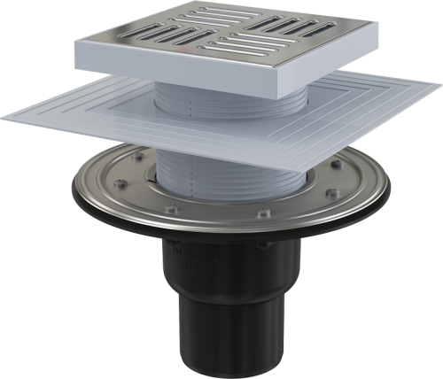 Душевой трап Alcadrain APV4444 20х20 хром