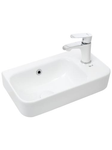 Раковина из сантехнического фаянса WeltWasser WW SK 10000003971 50х30 подвесная цвет белый 1 отверстие под смеситель
