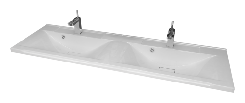 Раковина мебельная из искусственного камня Marko Комфорт (две чаши) 120 5211120 120х50 накладная цвет белый