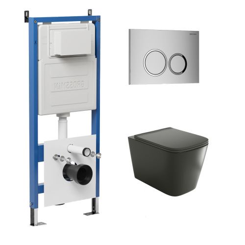 Инсталляция + кнопка смыва + унитаз Grossman Galaxy 97.4441BMS.01.110