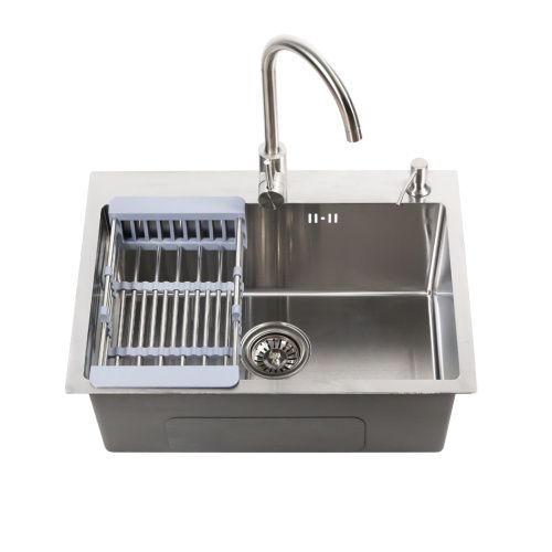 Кухонная мойка Melana ProfLine D6045H+4 сатин 60х45 цвет серый поверхность полированная