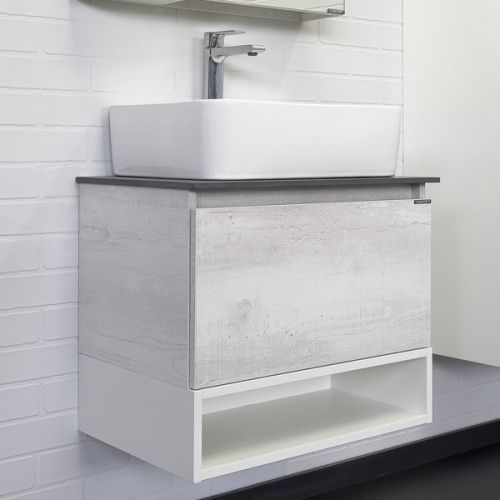 Тумба с раковиной Comforty Прага 00-00014536CF 60х40 подвесная цвет серый