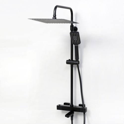 Душевая стойка Wasserkraft A29901 настенная цвет черный с термостатом